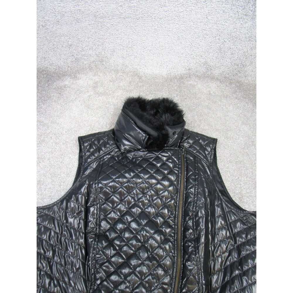 Talbots Talbots Vest Womens 2X Black Quilted Fur … - image 2