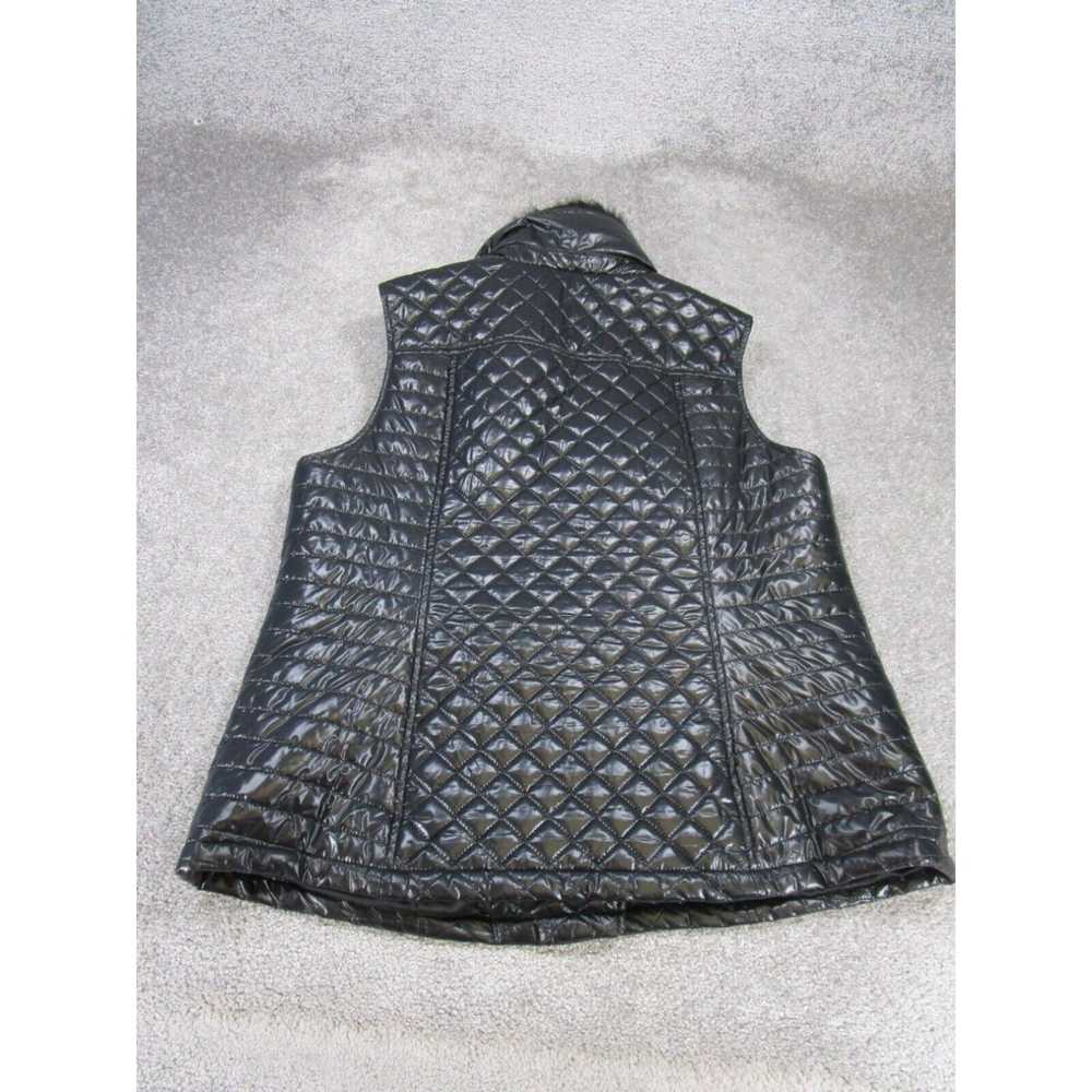 Talbots Talbots Vest Womens 2X Black Quilted Fur … - image 3