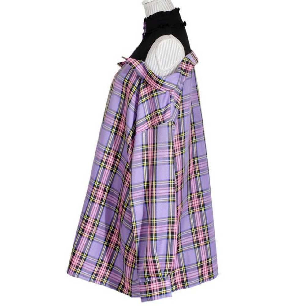 Uncleuge one-piece checkered docking shirt purple… - image 2