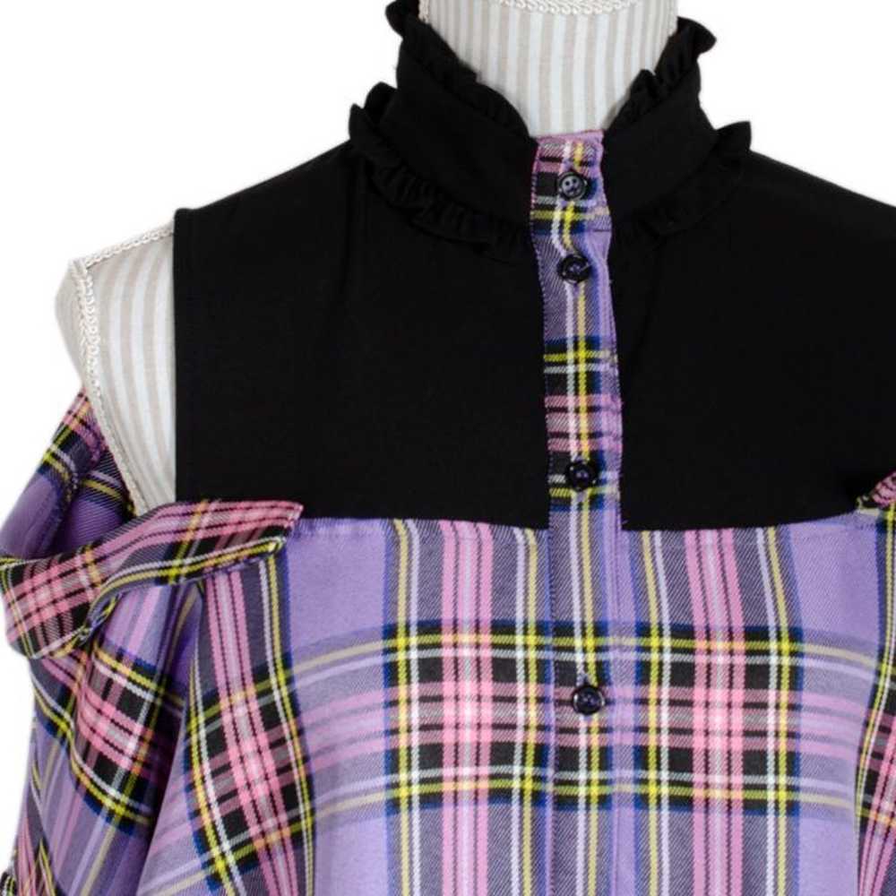 Uncleuge one-piece checkered docking shirt purple… - image 4