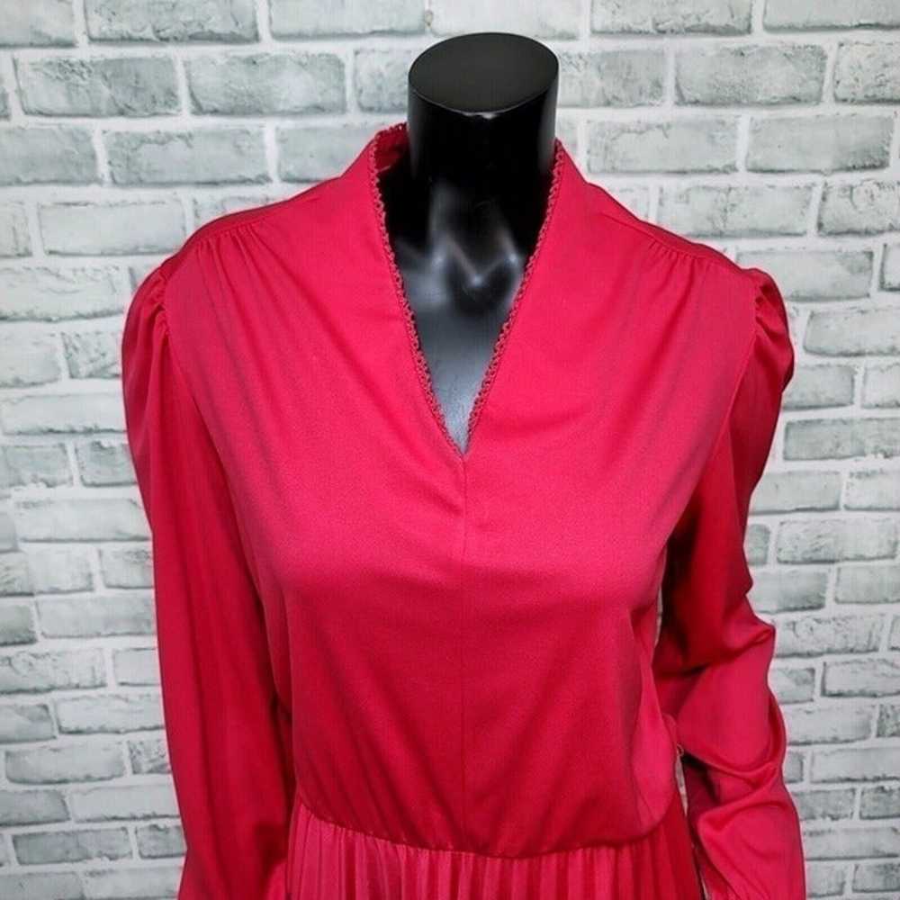 Vintage 70s Blair Womens M/L Dark Pink Polyester … - image 2