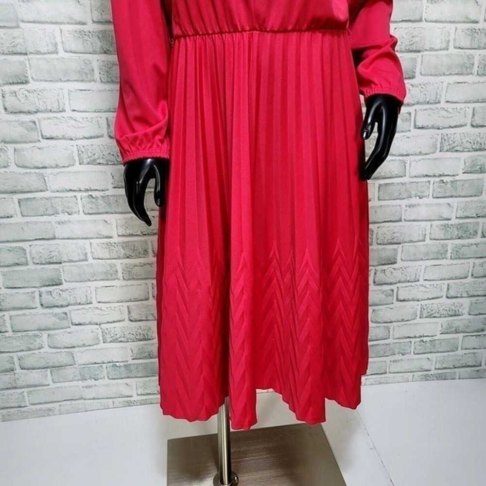 Vintage 70s Blair Womens M/L Dark Pink Polyester … - image 3