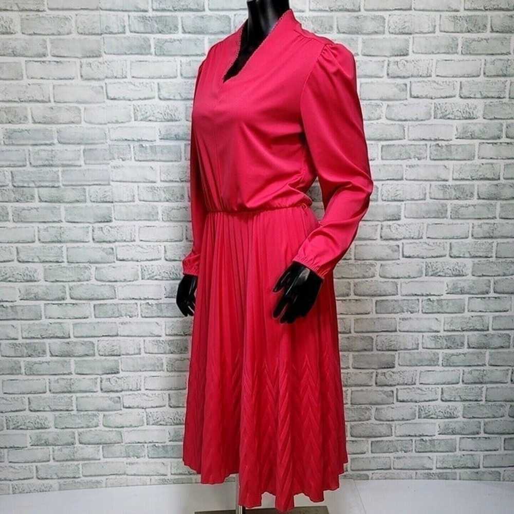 Vintage 70s Blair Womens M/L Dark Pink Polyester … - image 5