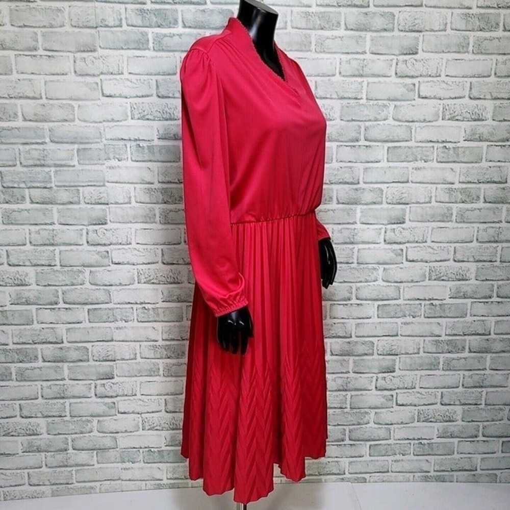 Vintage 70s Blair Womens M/L Dark Pink Polyester … - image 6