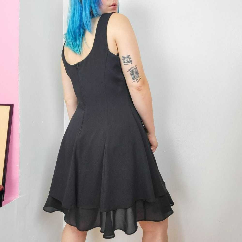 Vintage 90s Black Layered Sleeveless Fit & Flare … - image 3