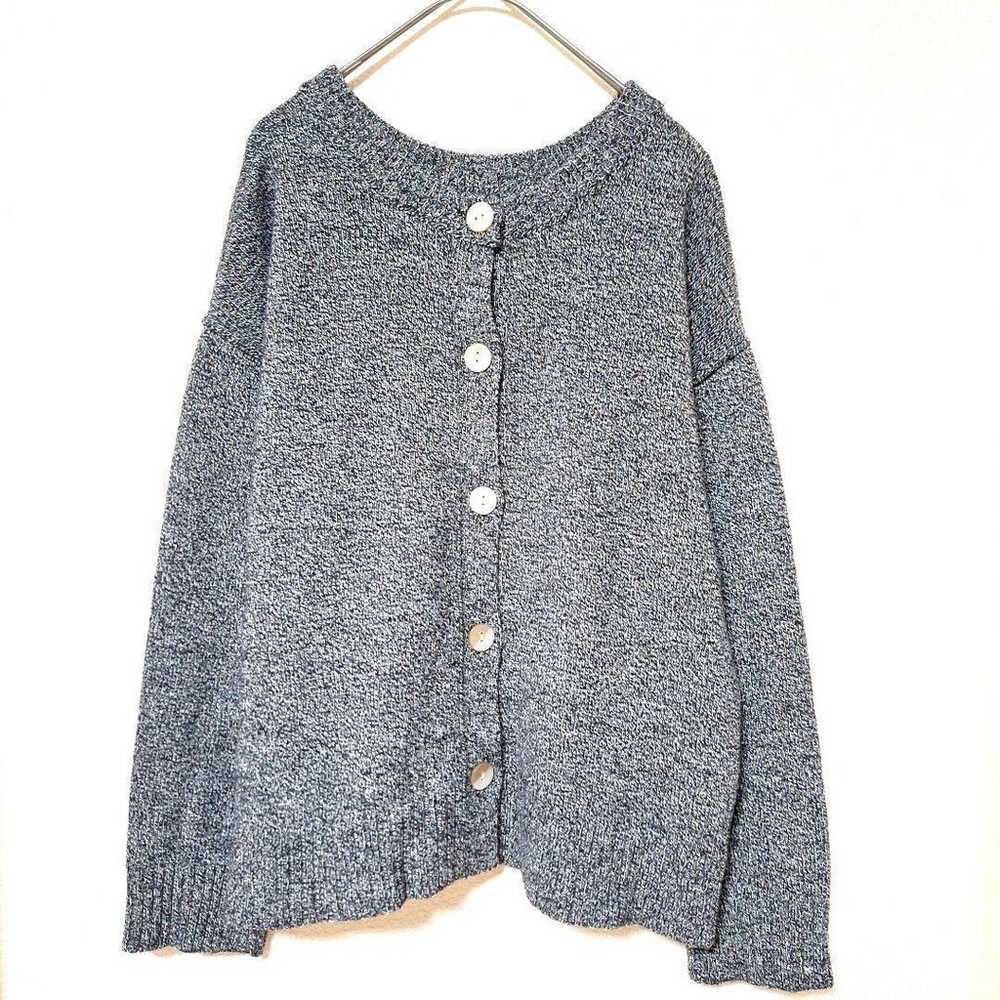 Uniqlo Knit Cardigan S Black Gray Simple Chic Sma… - image 2