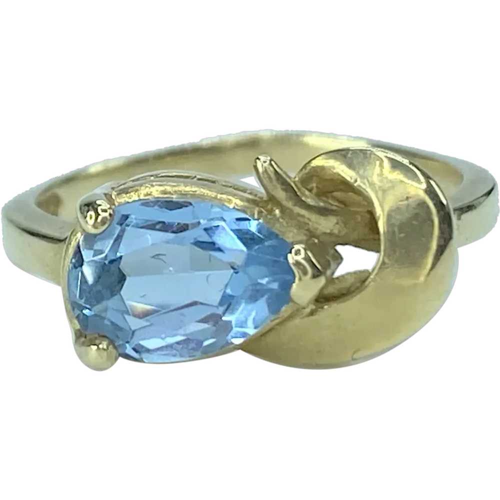 14K Q-knot London Blue Topaz ring - image 1