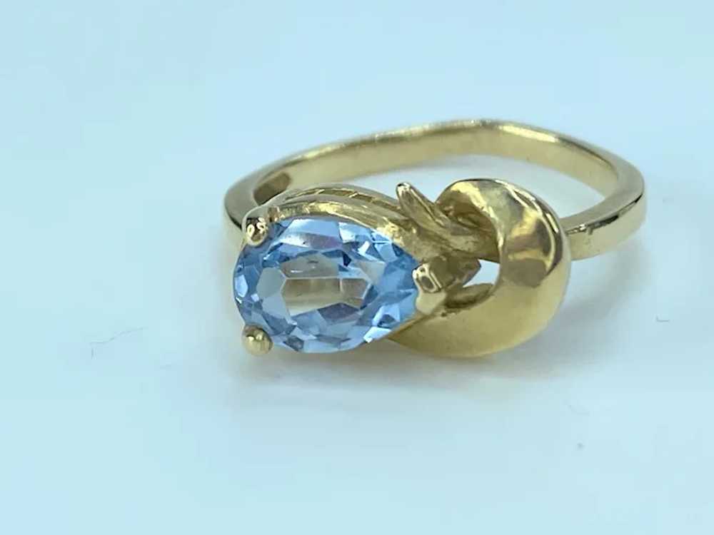 14K Q-knot London Blue Topaz ring - image 2