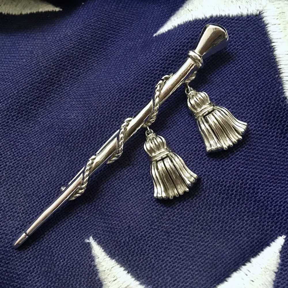 Crown Trifari Tassel Brooch Majorette Drum Major … - image 5