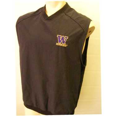 Vintage MENS WASHINGTON HUSKIES GOLF V NECK VEST … - image 1