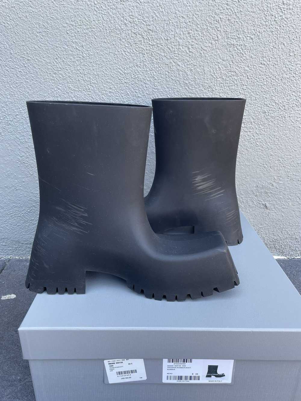 Balenciaga Balenciaga Black Rubber Trooper Boots … - image 7