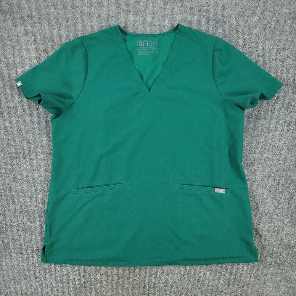 Vintage Figs Scrub Top Shirt Men XL Green Technic… - image 1