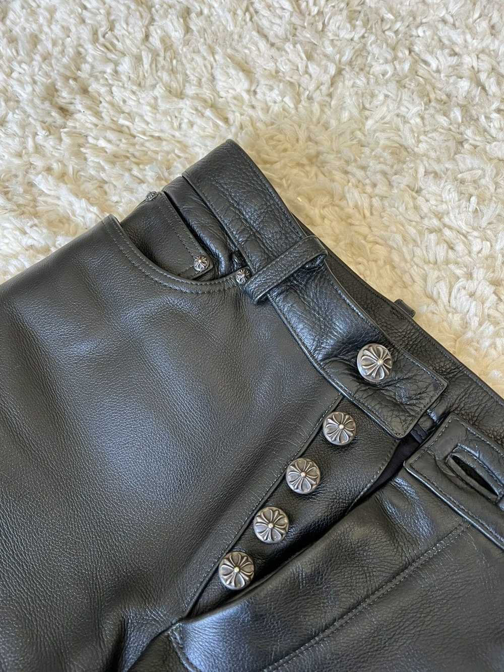 Chrome Hearts Chrome Hearts Leather Fleur Pants - image 3