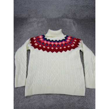 Loft Loft Sweater Womens Small White Turtleneck P… - image 1