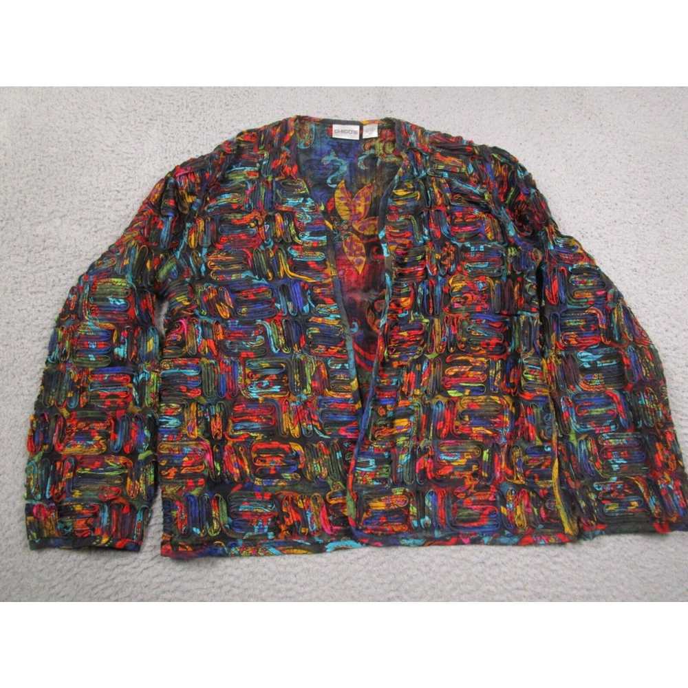 Vintage Chicos Sweater Womens 1 Medium Silk Open … - image 1