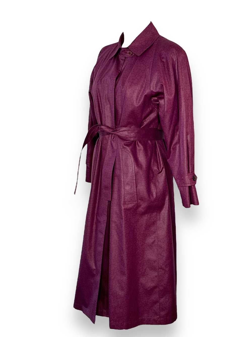 London Fog Burgundy Floral Trench - image 2