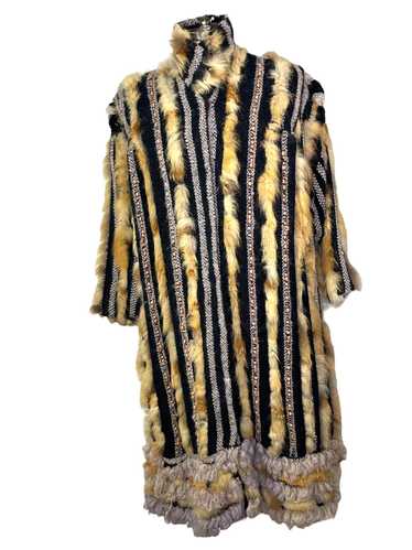 1970s Zaharoff Long Wool Duster Striped