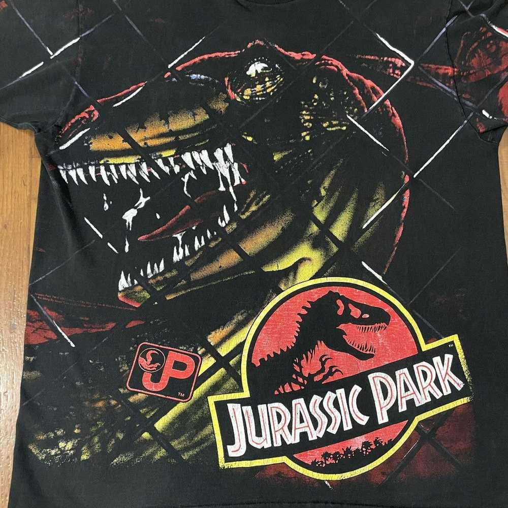 Fruit Of The Loom Jurassic Park VTG 1993 AOP FOTL… - image 2