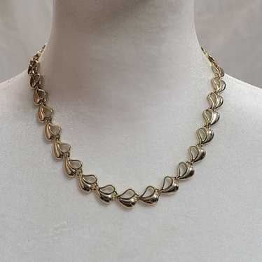 Vintage Vintage Gold Tone Hearts Necklace - image 1