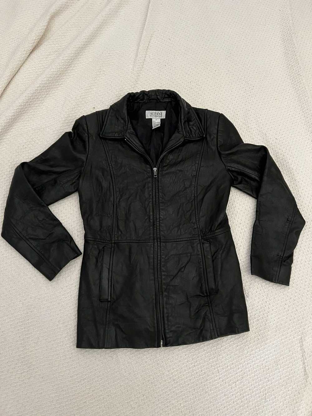 Alfani vintage 1990s Black leather jacket by Alfa… - image 2