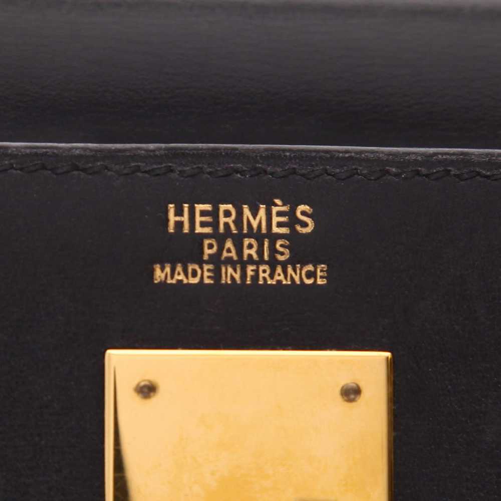 Hermès Kelly 32 cm handbag in black box leather C… - image 3