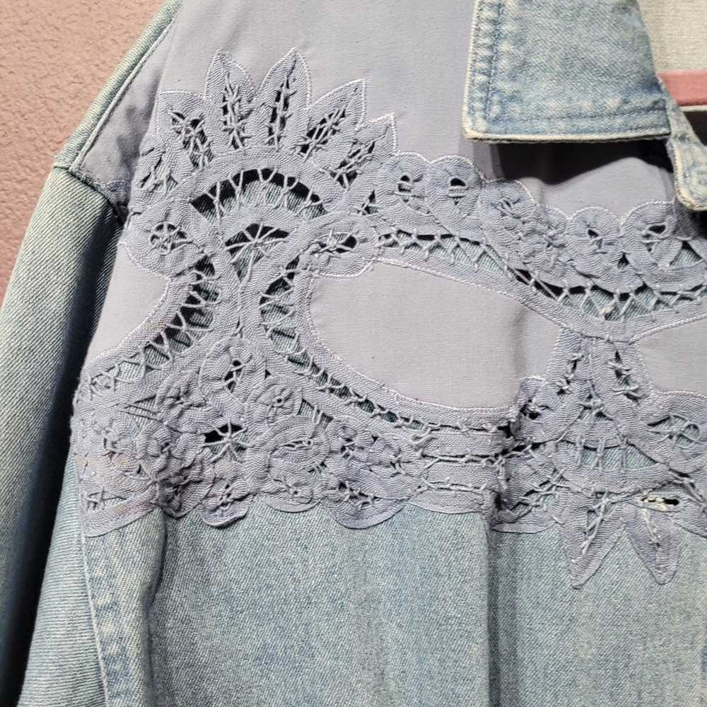 Vintage 80s Together womens medium denim bomber j… - image 2