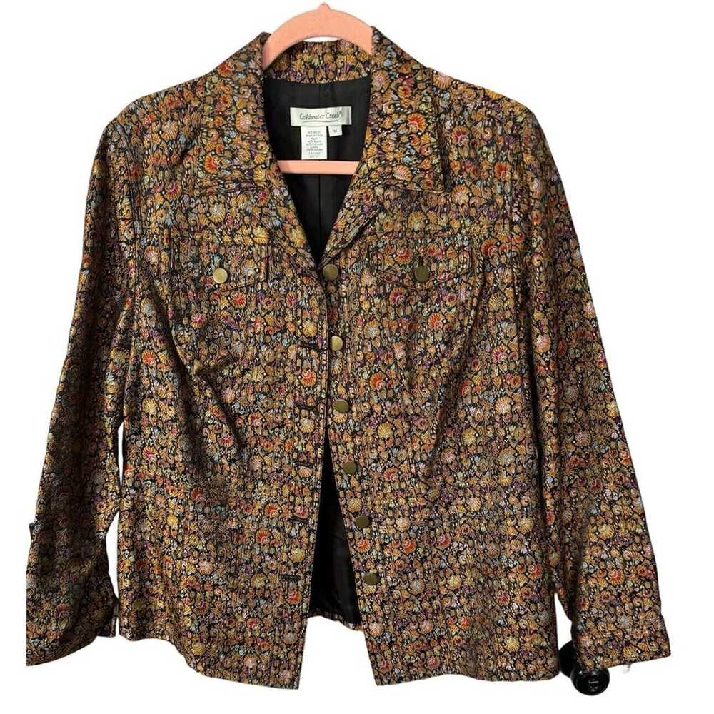 Coldwater Creek Blazer Womens Medium Floral Geome… - image 4