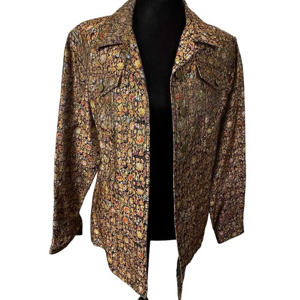 Coldwater Creek Blazer Womens Medium Floral Geome… - image 6