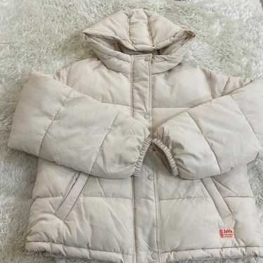 Java Hooded Down Jacket M Off-White D893 - image 1