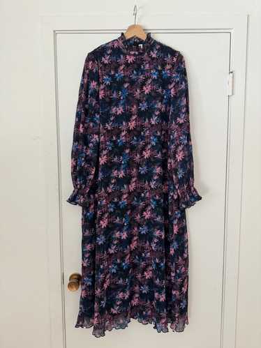 GANNI Pleated Georgette Midi Dress (40) | Used,…