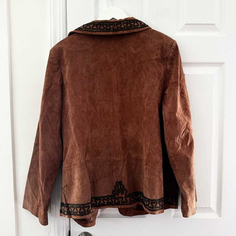 Bradley Bayou Vintage Brown Leather Blazer Jacket… - image 11