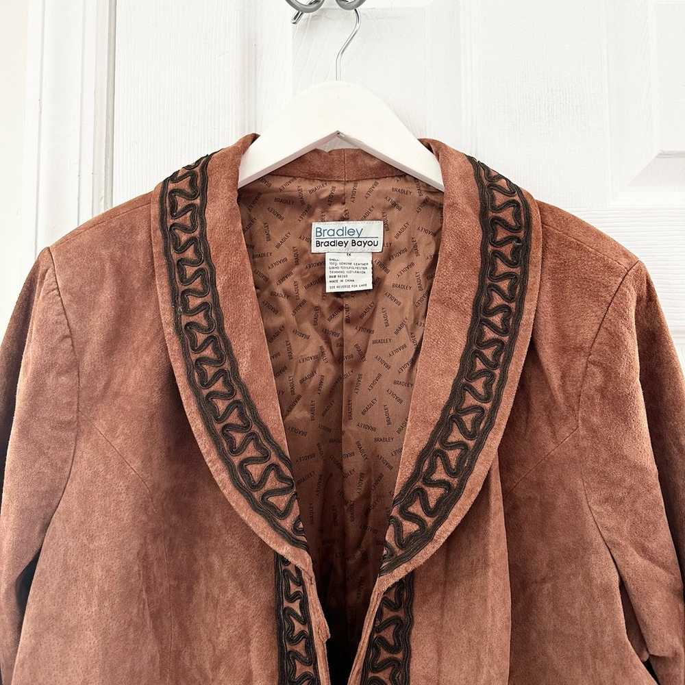 Bradley Bayou Vintage Brown Leather Blazer Jacket… - image 2