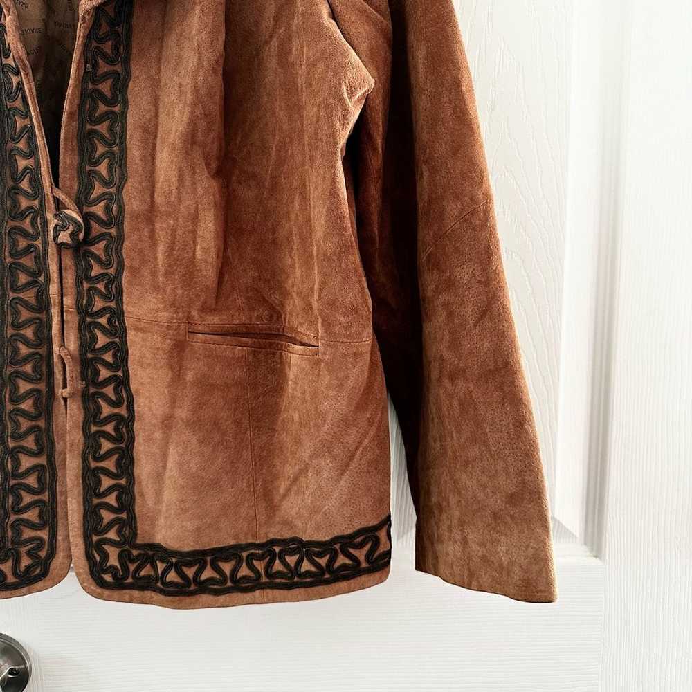 Bradley Bayou Vintage Brown Leather Blazer Jacket… - image 6