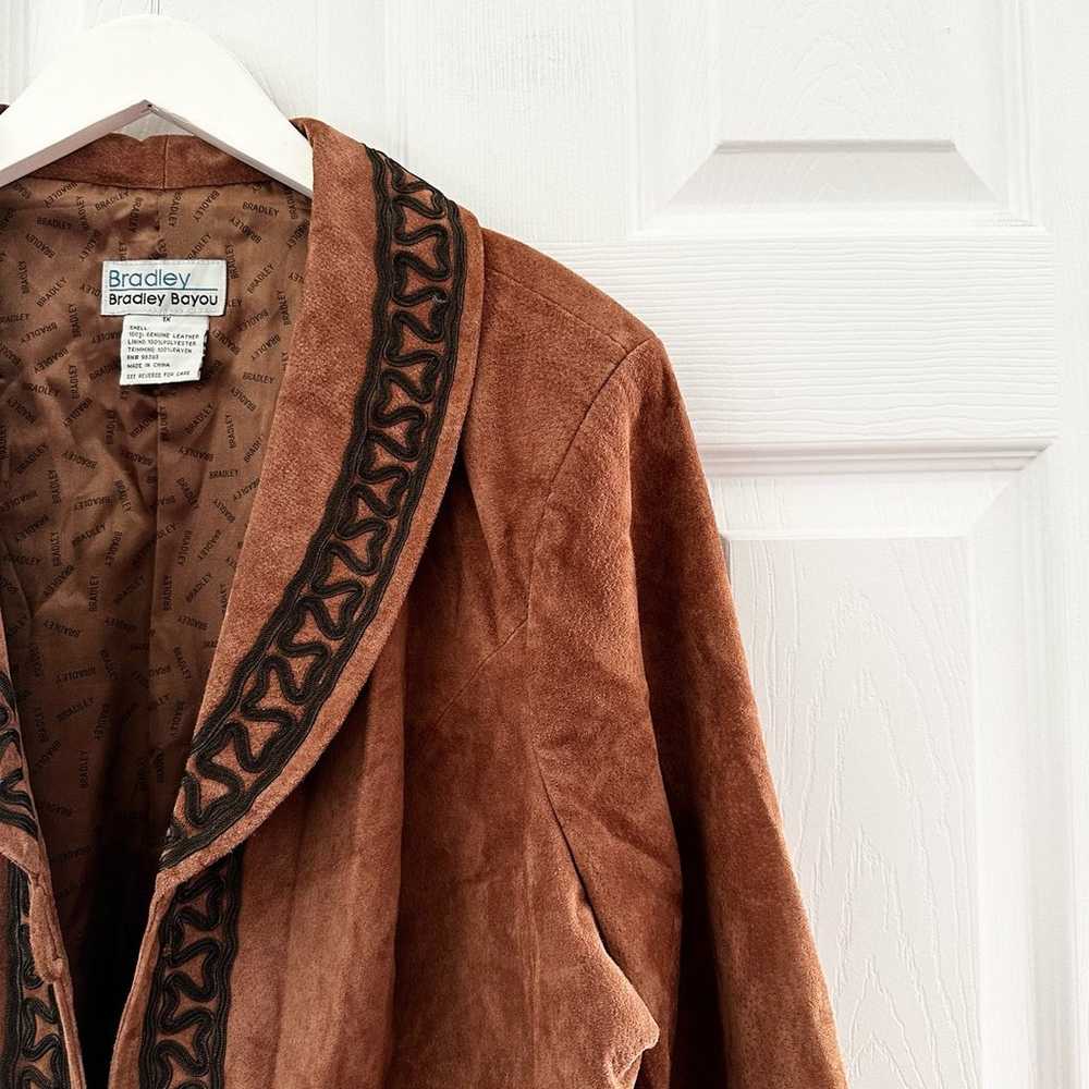 Bradley Bayou Vintage Brown Leather Blazer Jacket… - image 7