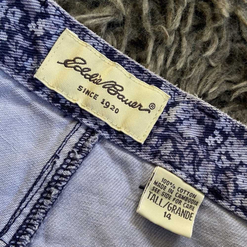 Eddie Bauer Cropped Jeans Capris Blue Floral Cott… - image 2