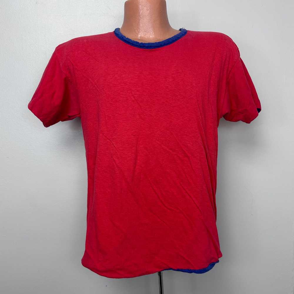 1980s MUS Blue and Red Reversible T-Shirt, Champi… - image 3