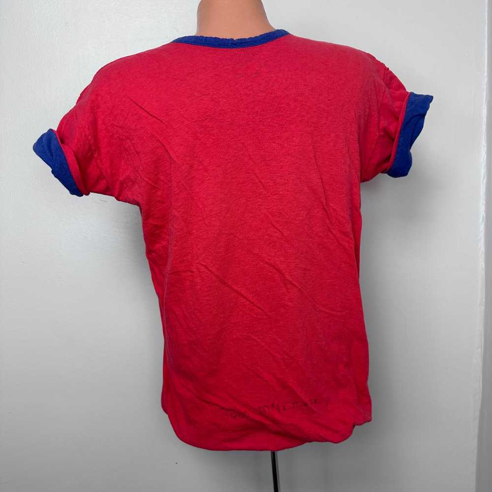 1980s MUS Blue and Red Reversible T-Shirt, Champi… - image 4