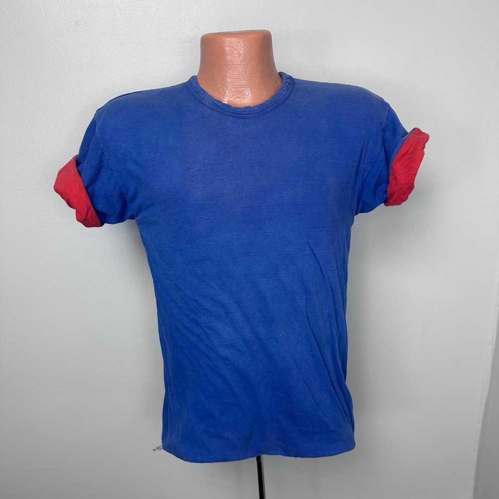 1980s MUS Red and Blue Reversible T-Shirt, Champi… - image 3