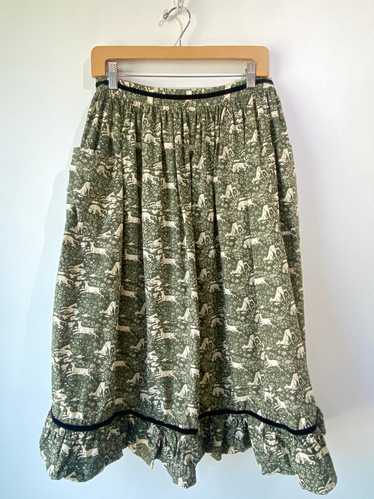 Batsheva x Laura Ashley Green "Abercastle" Skirt