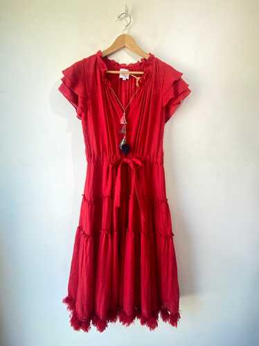 MISA Red Ruffle Dress