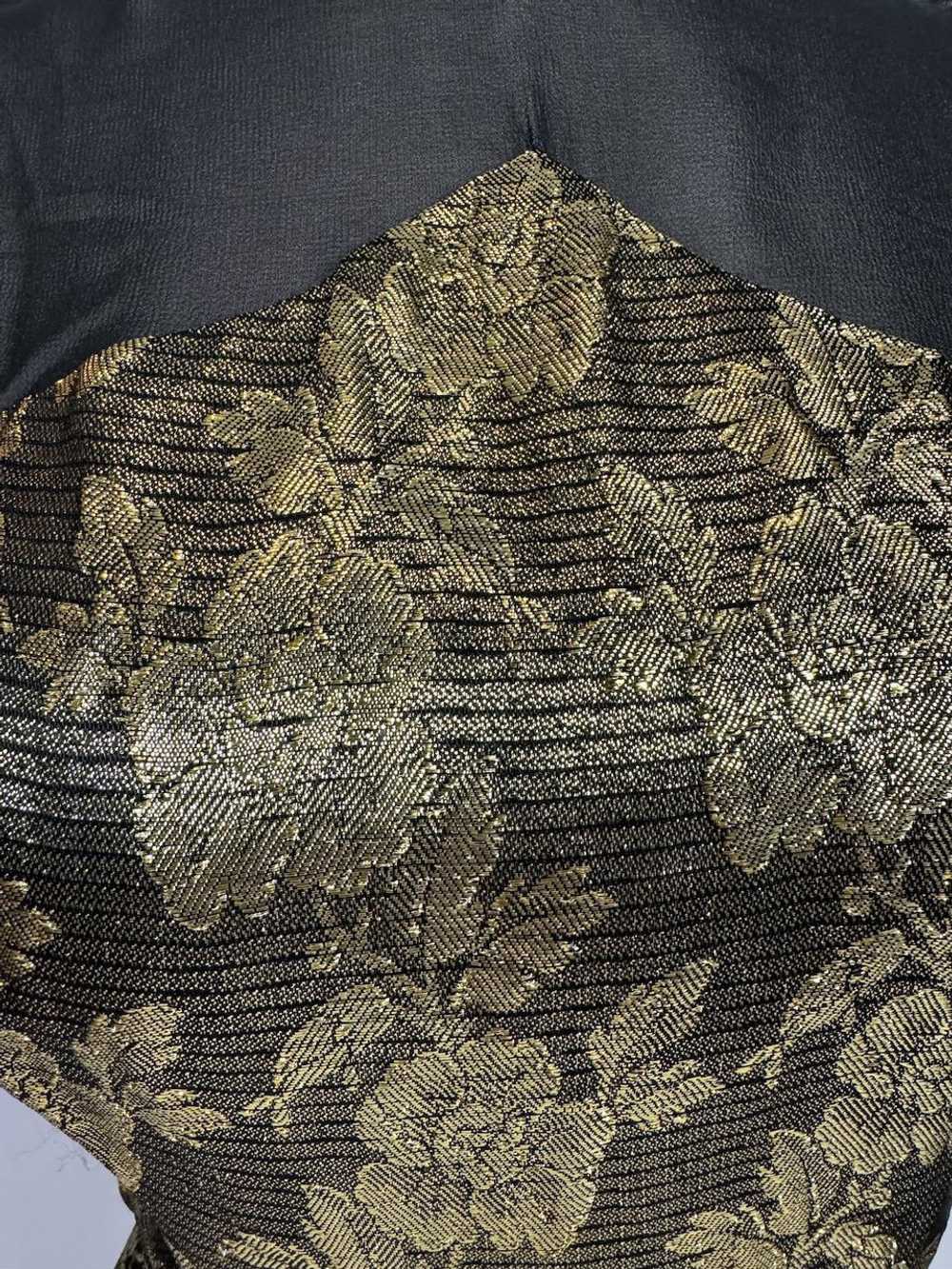 1960s Gold Brocade & Black Chiffon Cocktail Dress - image 3