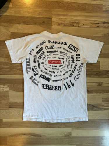 Supreme White supreme spiral graphic tee - image 1