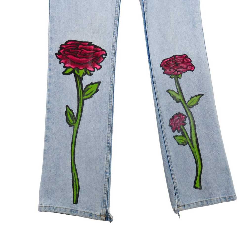 Y2k Vintage LEI Reworked Hand Painted Floral High… - image 4