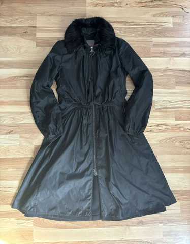 Prada prada nylon fur trim parka/trench coat - image 1