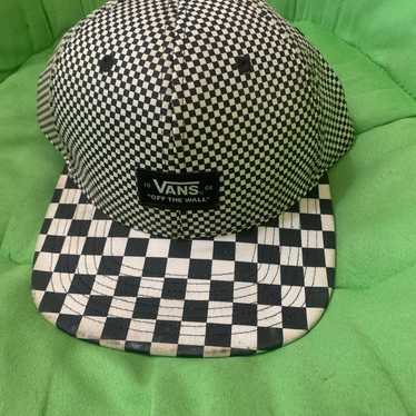 VANS HAT Mens VINTAGE AUTHENTIC Black/white Check… - image 1