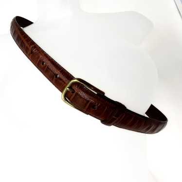 Vintage Brighton Brown Snakeskin Pattern Leather … - image 1