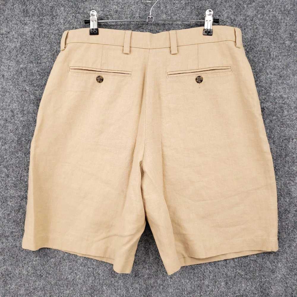 Vintage LL Bean Shorts Mens 33 9" Beige Tan Linen… - image 2