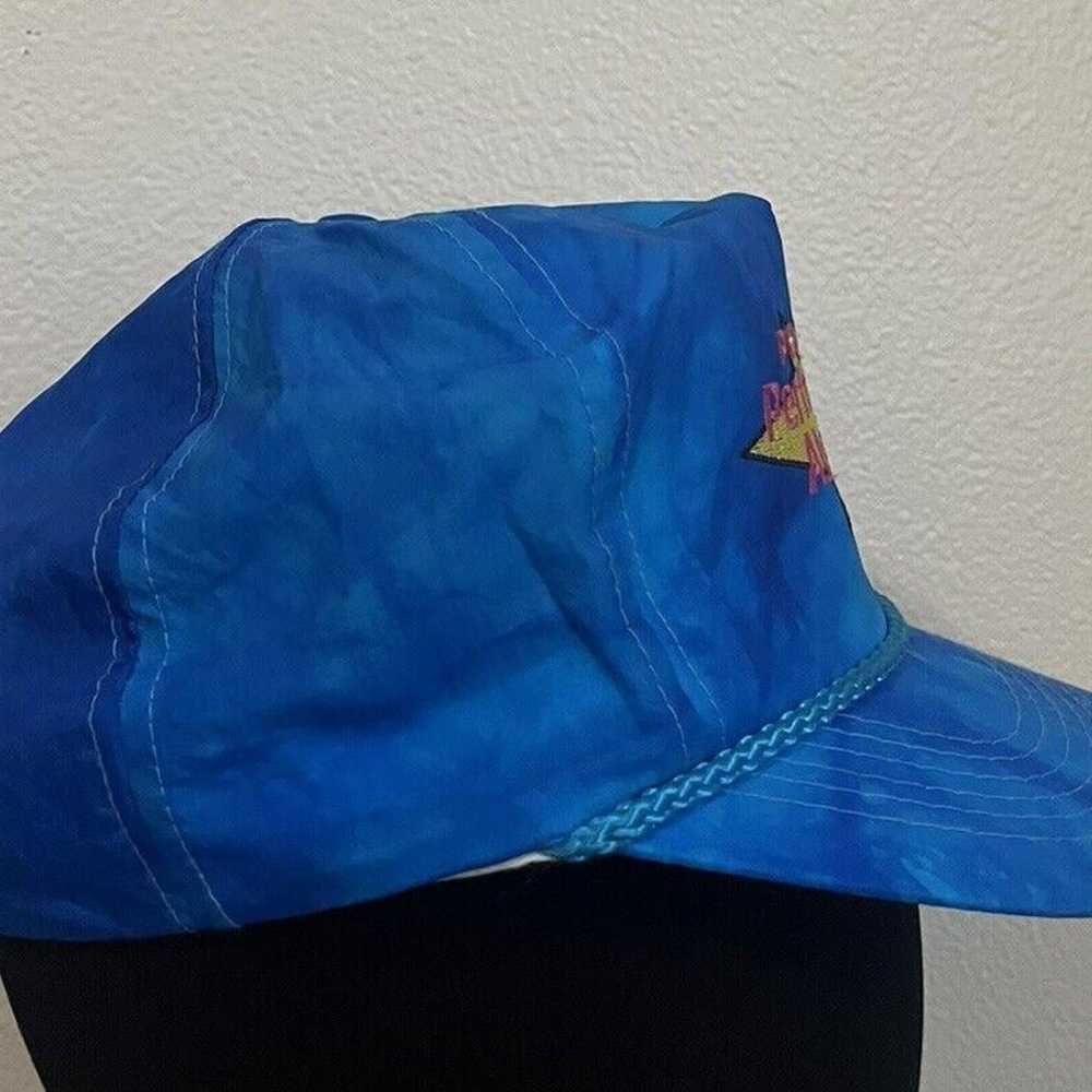 Vintage 90s Polaris Blue Tie Dye Trucker Hat Snap… - image 2