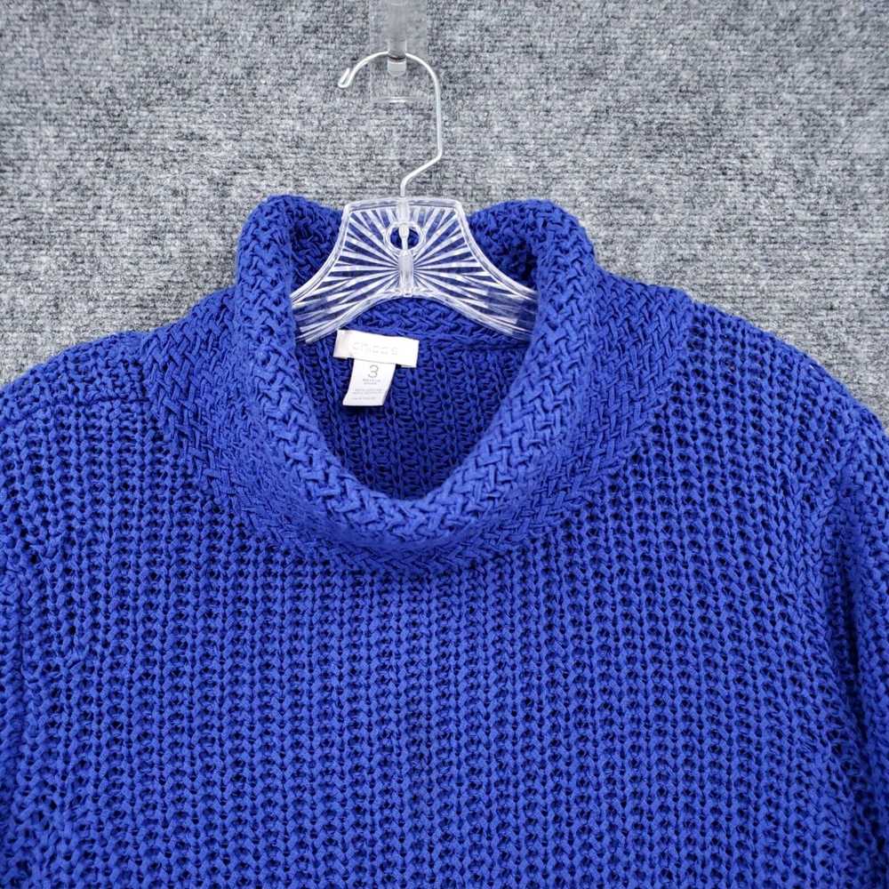 Vintage Chicos Sweater Womens 3 US L Large Blue C… - image 3