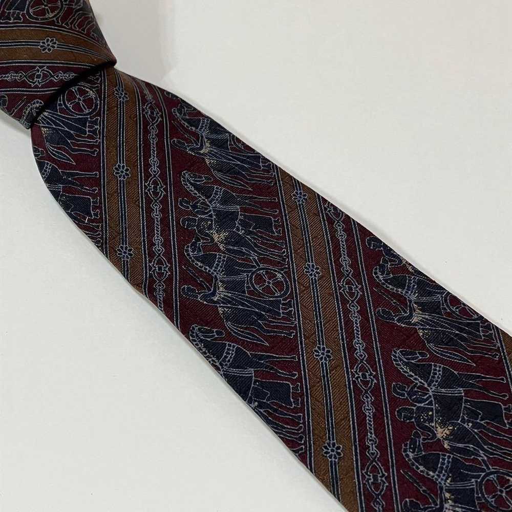 【Necktie Stripe Jacquard Design Silk Derby Tie Vi… - image 1